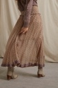 FALDA CHIFFON ESTAMPADO BAJO BORDADO NKN