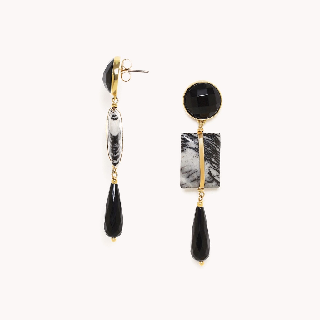 PENDIENTES GOTA ONIX BERLIN NATURE BIJOUX