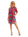 TUNICA LARGA ESTAMPADA ROJA/TURQUESA TR