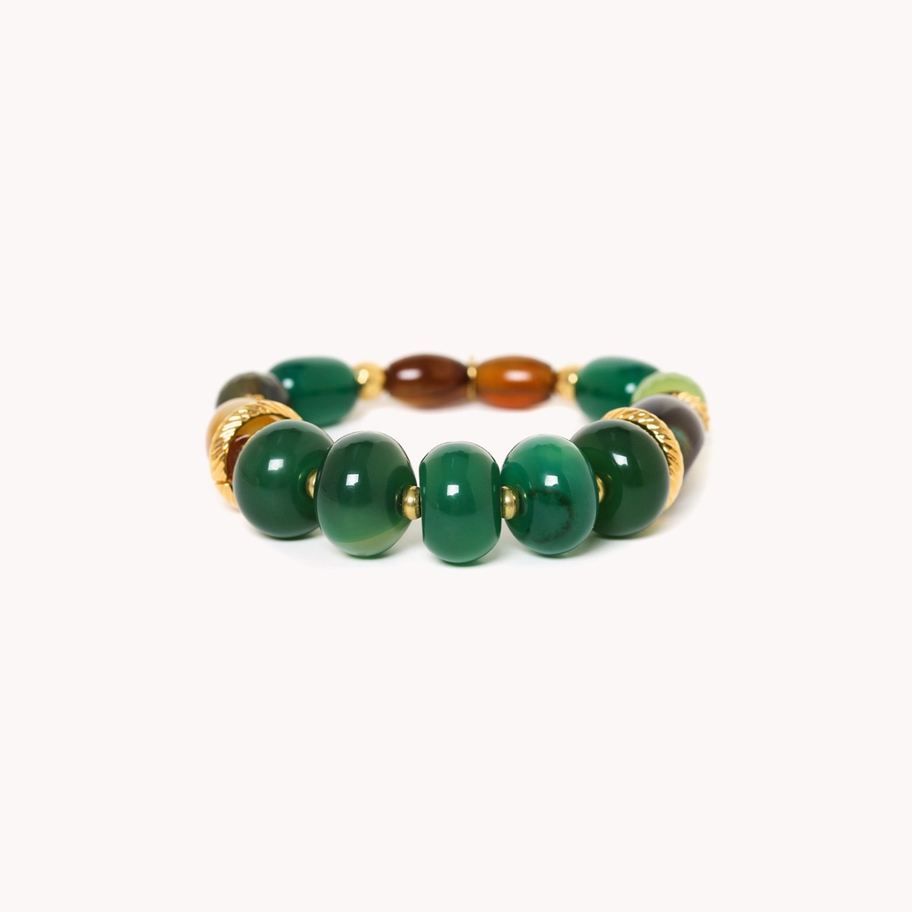 PULSERA EXTENSIBLE AGATA VERDE NATURE BIJOUX