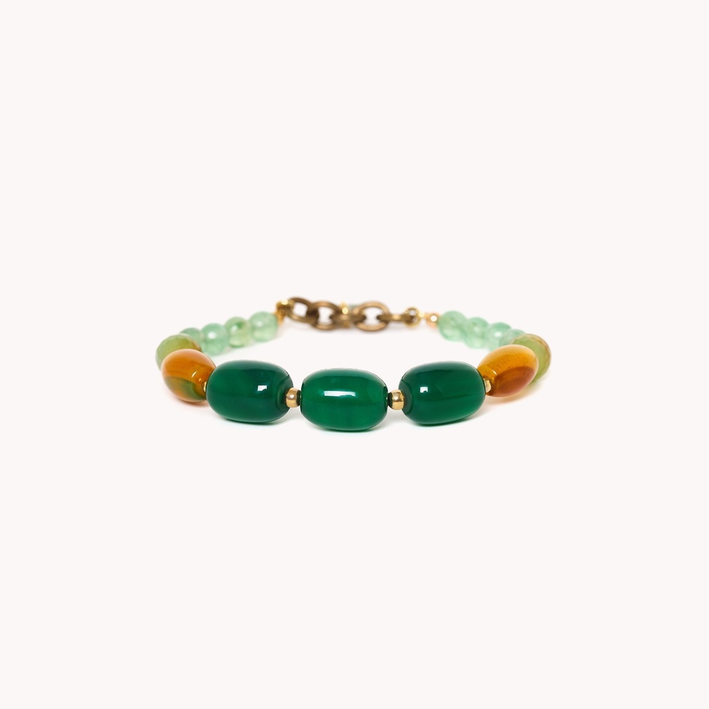 PULSERA EXTENSIBLE PIEDRA PEQUEÑA AGATA VERDE