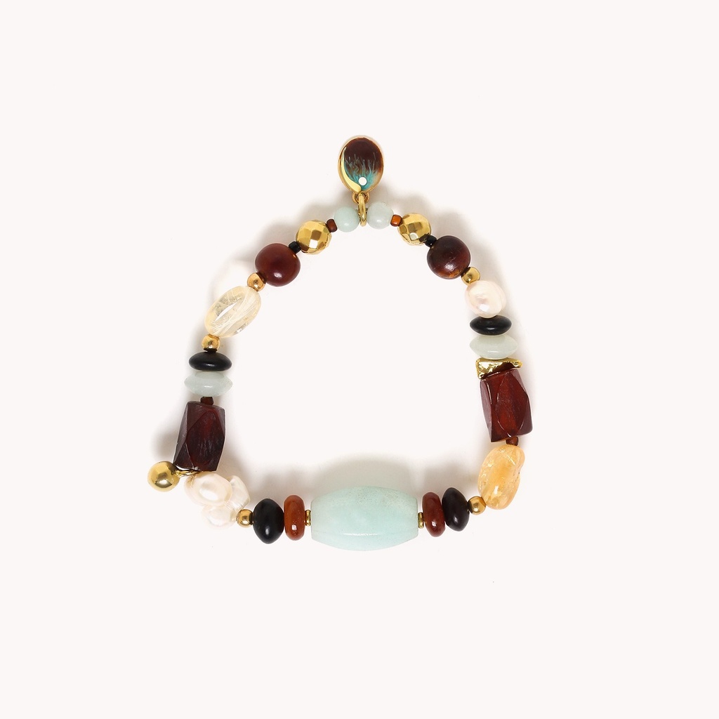 PULSERA EXTENSIBLE PIEDRAS OKINAWA NATURE BIJOUX