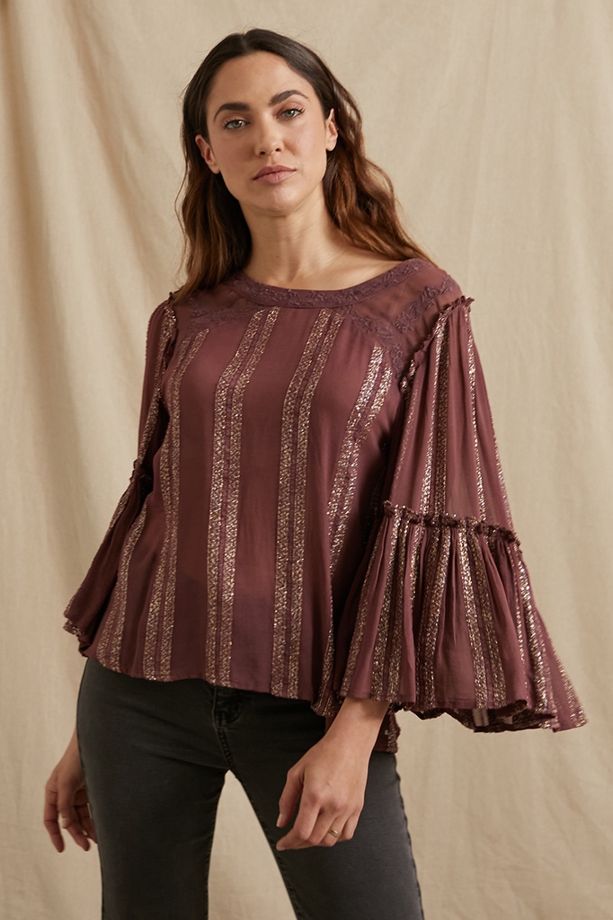 LUREX BLOUSE EMBROIDERED DETAILS