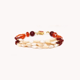 [13-43260] PULSERA AJUSTABLE MULTIRANGS CARAMEL NATURE BIJOUX