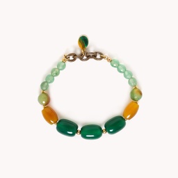 [13-43272] PULSERA EXTENSIBLE PIEDRA PEQUEÑA AGATA VERDE