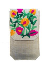 [6801540] SITARA EMBROIDERED FLOWERS MOBILE PHONE CASE
