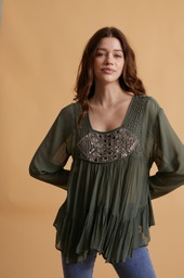 NKN VISCOSE BLOUSE WITH BEAD EMBROIDERY